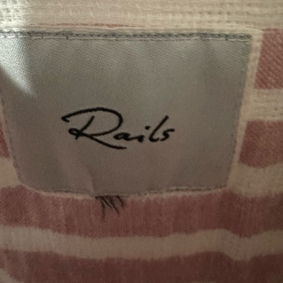 Rails Angelina Rose stripes women's L linen blend mini dress boho beach - Picture 8 of 12